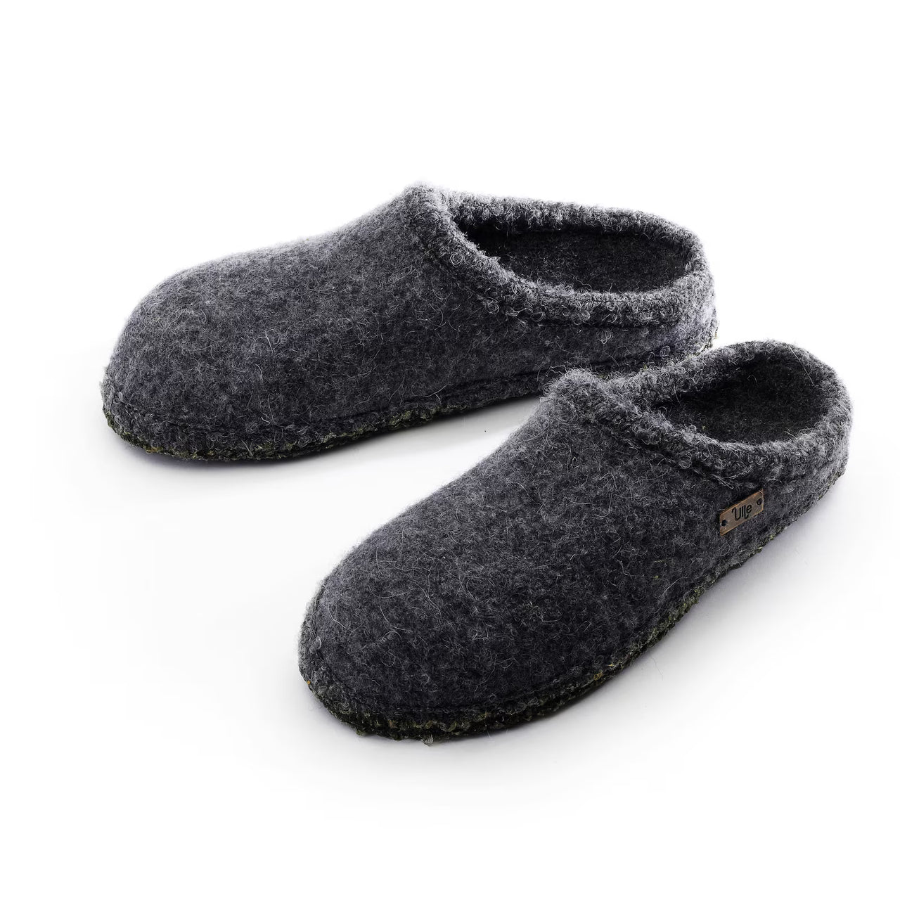 Tøfler Ull Mohair Sømløs mørkegrå
