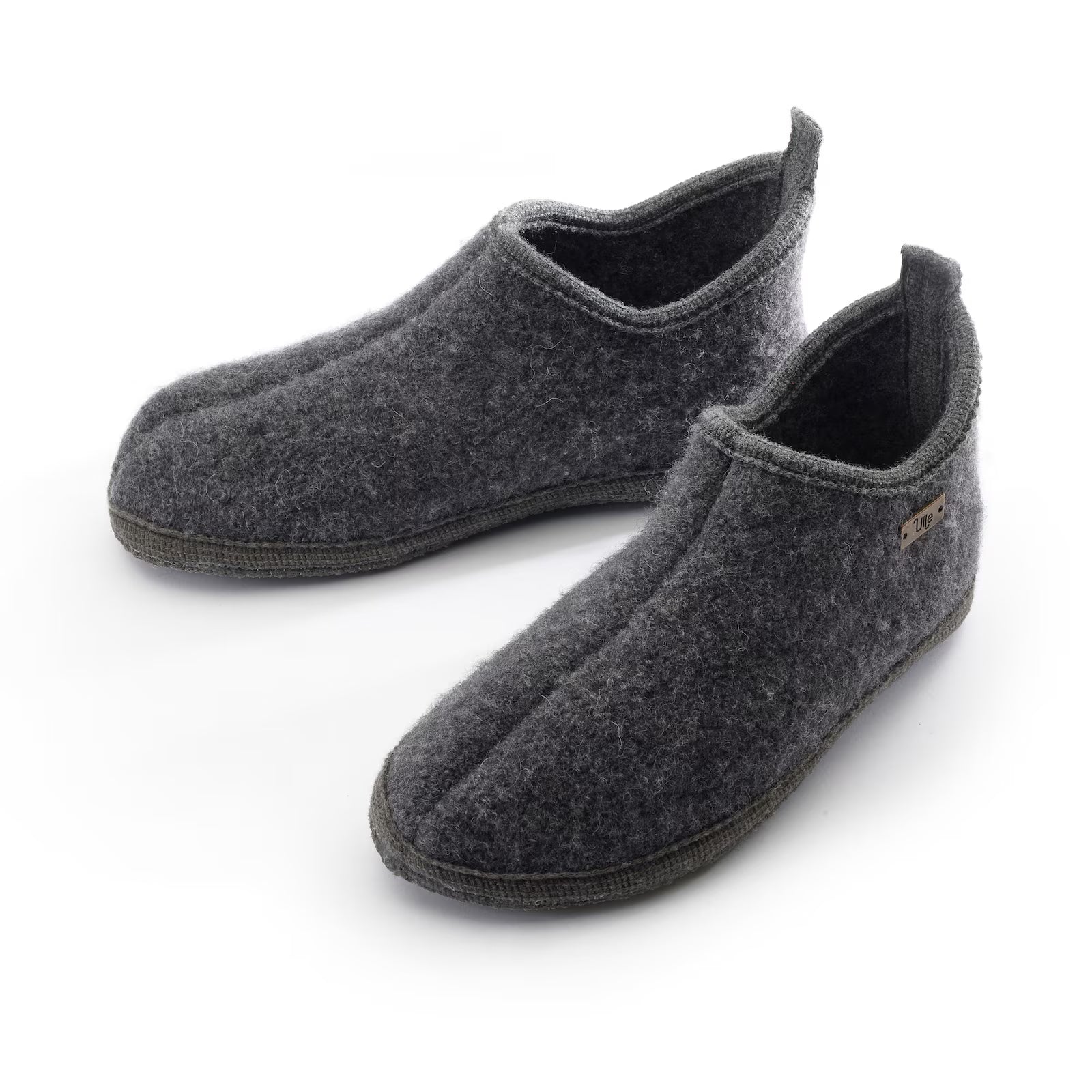Wool slippers Ulle Cottage dark grey melange