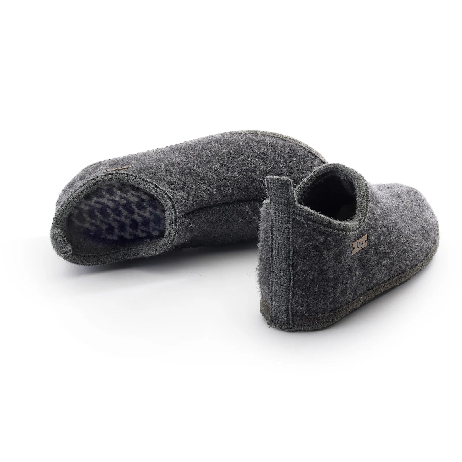 Wool slippers Ulle Cottage dark grey melange