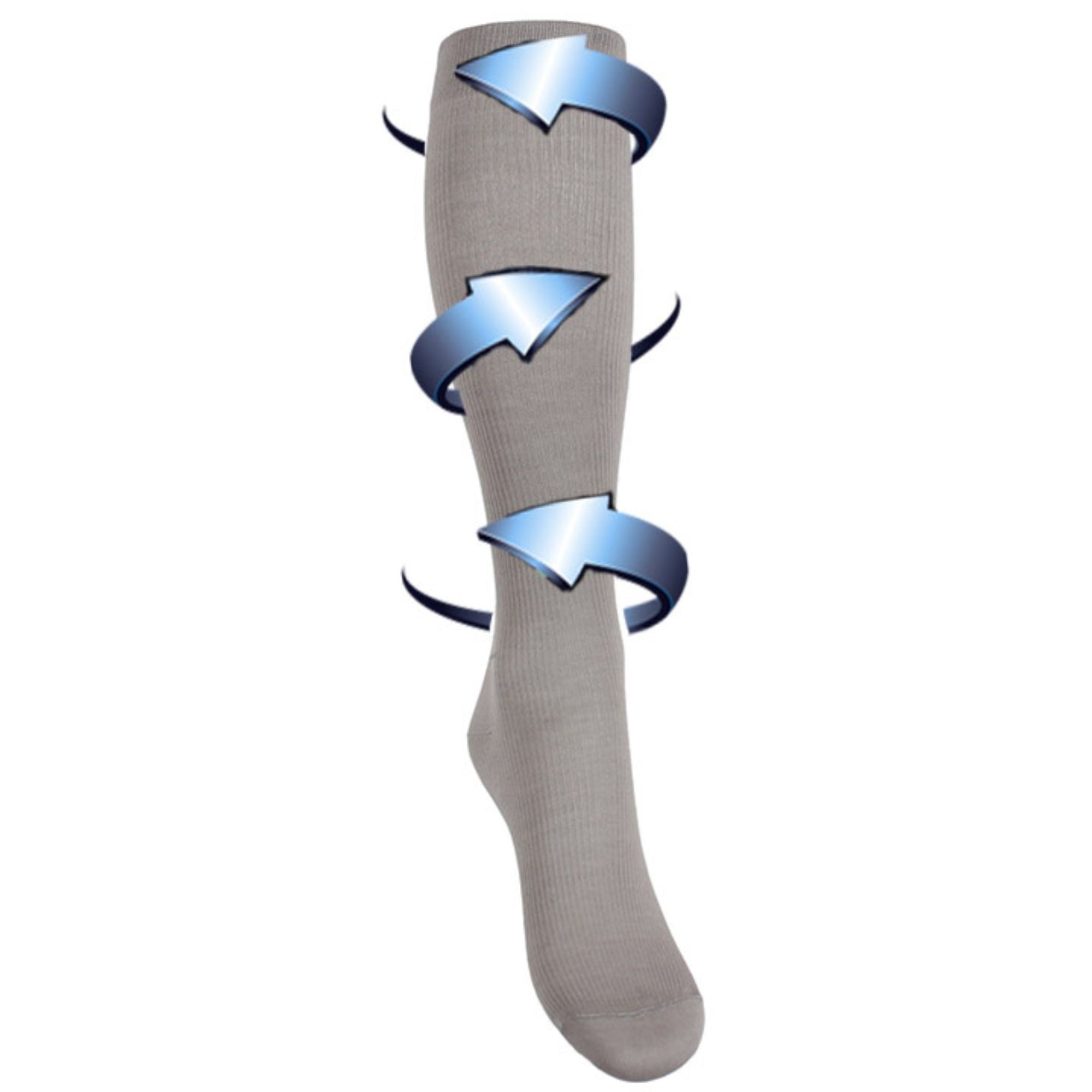 Støttestrømper grå for hovne og slitne ben