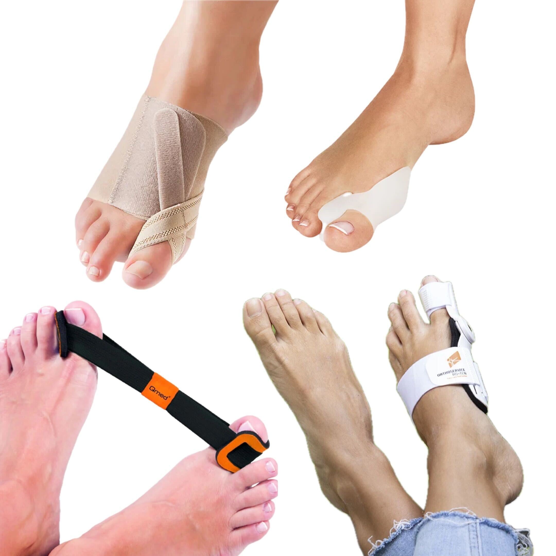 Komplett kit för hallux valgus med stöd, avlastning och rörelseträning
