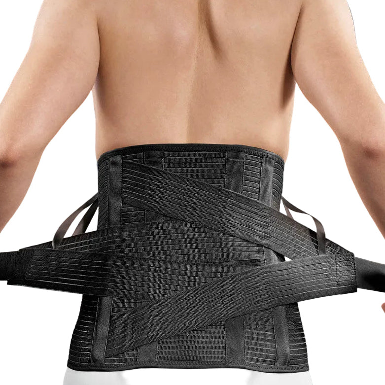 Ryggstøtte med ekstra stabiliserende stropp høy modell svart