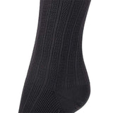 Støttestrømper i svart blondemønster for hovne og slitne ben