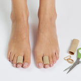 Tube-shaped toe protector with silicone for toes and fingers