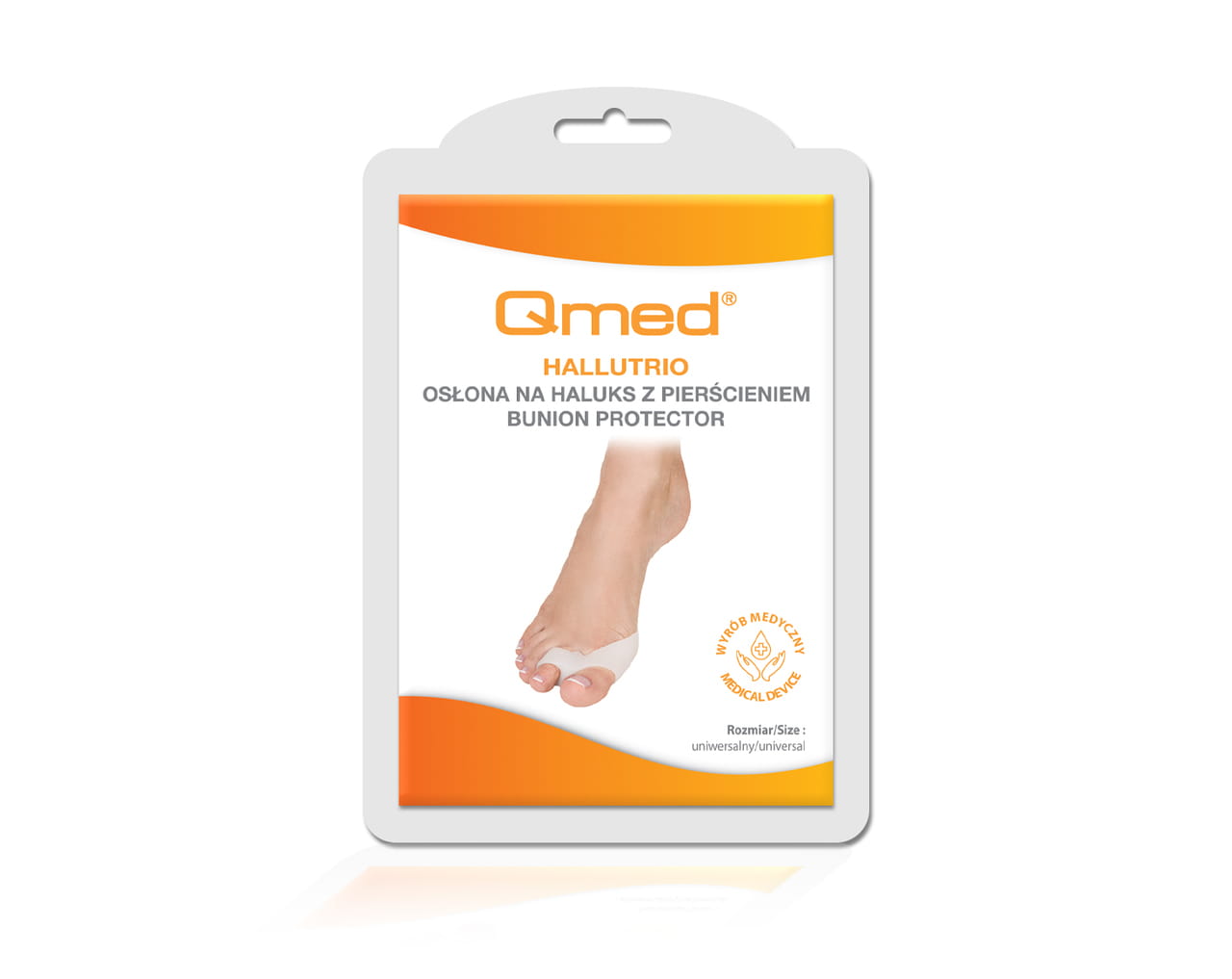 Silicone protector with toe spreader for hallux valgus and protection for the second toe