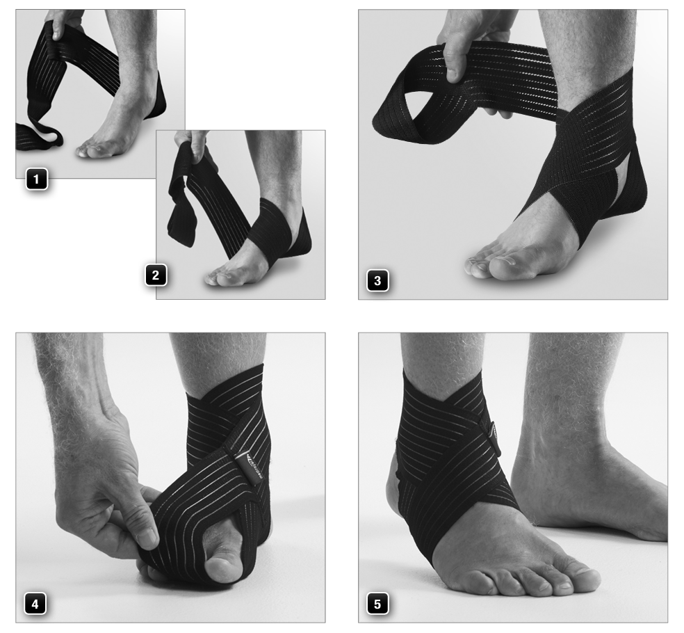 Eight-band ankle support for individual and easy stabilization