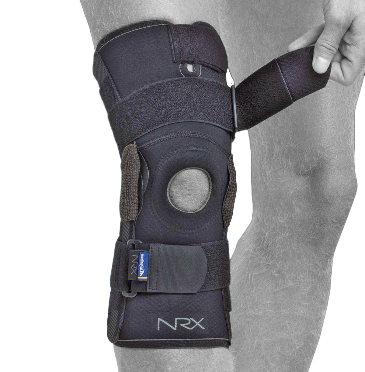Knestøtte med skinner for sidestabilisering NRX LIGA