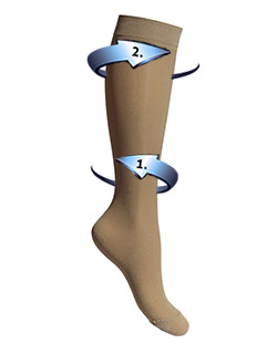 Støttestrømper Knestrømper Beige_size-guide
